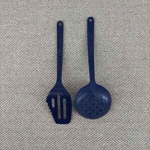 Trudeau Blue Melamine Plastic Spoon Spatula‎ Kitchen Tool Set Of 2